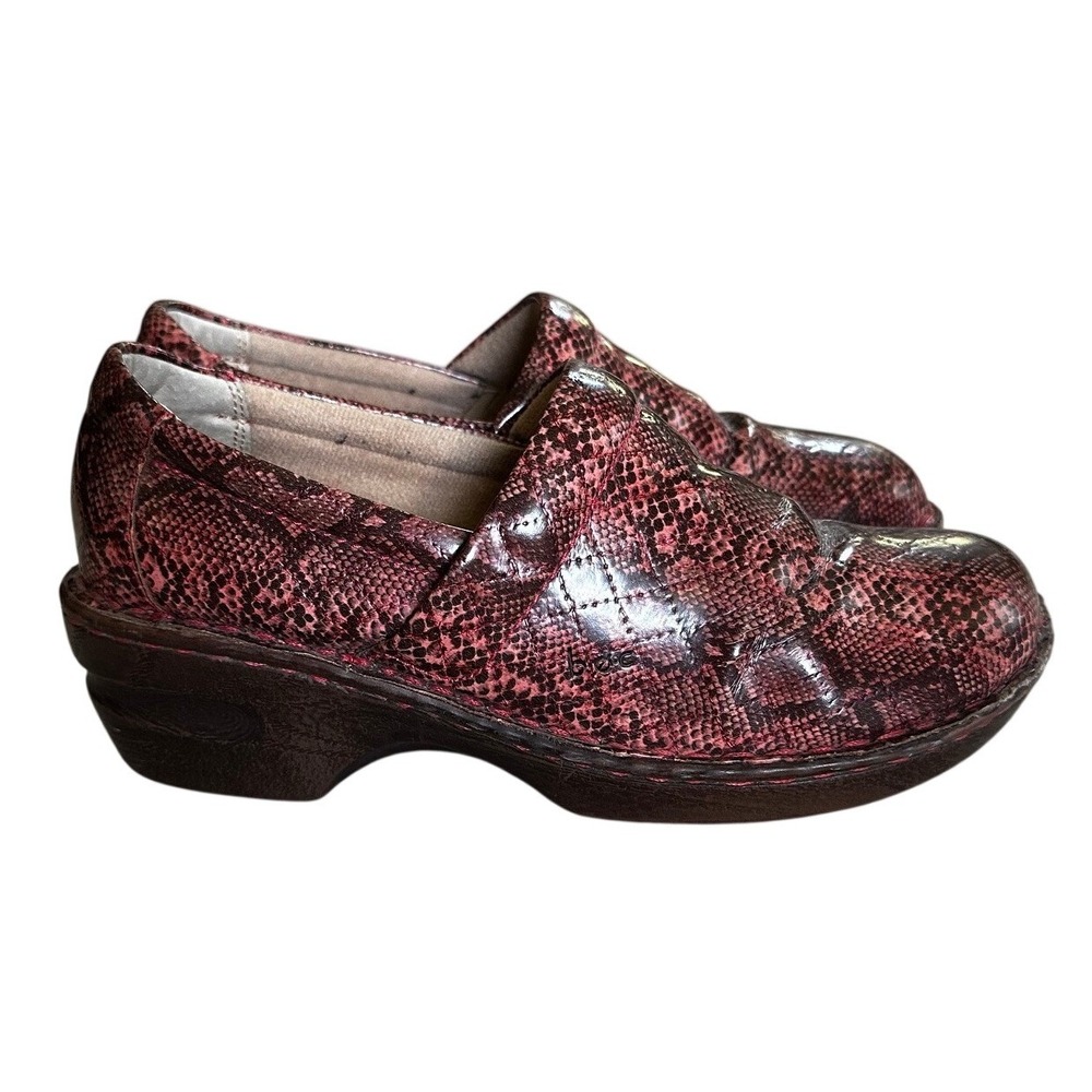 BOC Born Concept Pink Snakeskin Clogs Women's 8/39